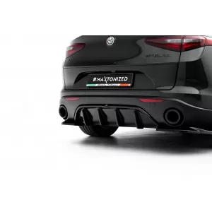 Maxton Design hátsó lökhárító diffúzor toldat Alfa Romeo Stelvio 2016-tól, fekete fényes-image-6132188