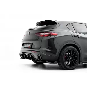 Maxton Design hátsó lökhárító diffúzor toldat Alfa Romeo Stelvio 2016-tól, fekete fényes-image-6132189