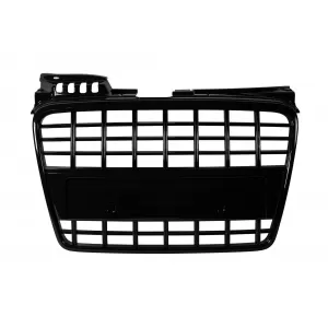 image-8-Fekete lakk hűtőrács embléma nélkül S4 típusú Audi A4 B7 sedan, kombi 2004-2007 modellekhez, PDC nélkül, normál első lökhárítóhoz