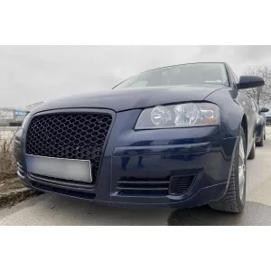 RS-Typ schwarze Frontgrill geeignet für Audi A3 Hatchback, Sportback 2005-2008-image-6132338