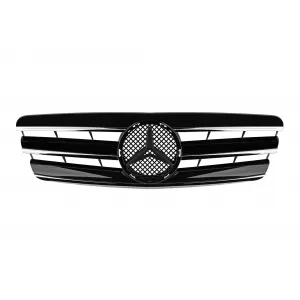 Chrome/black grille suitable for Mercedes C-Class W203 2000-2007