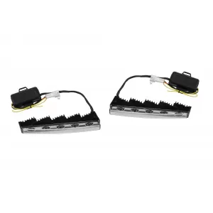 image-12-Daytime running lights suitable for Mercedes G-Class W463 after 1989 with chrome base