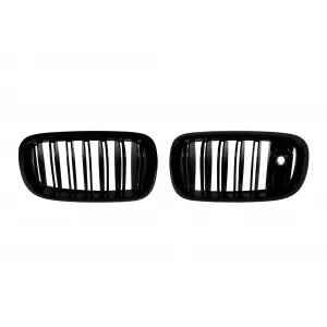 image-59-DOUBLE RIBBED GRILLES BLACK PAINT SUITABLE FOR BMW X5 F15, X6 F16 2013-2018 WITH NIGHT VISION OPENING