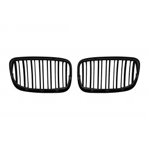 Double slat kidneys in black lacquer suitable for BMW X5 E70, X6 E71 2007-2013