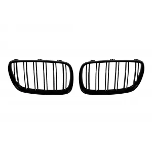 Double slat kidney grilles black gloss suitable for BMW X3 E83 2007-2010
