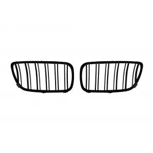 Double slat kidney grilles black gloss suitable for BMW X3 E83 2007-2010