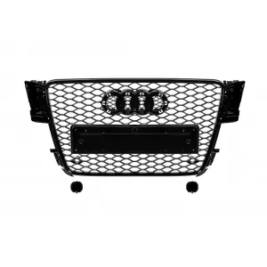 image-29-Fekete RS5 típusú hűtőrács Audi A5 2007-2011, PDC furatokkal