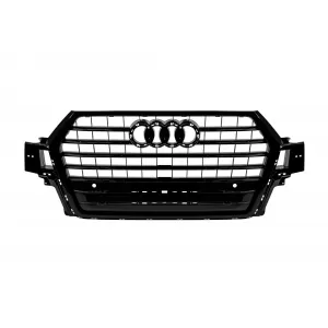 image-34-Fekete lakk SQ7 típusú hűtőrács Audi Q7 2015-2019 modellhez, PDC nyílásokkal