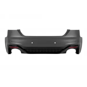 Rear RS5 bumper suitable for Audi A5 Sportback, Coupe, Cabrio 2020-2024 with black exhaust tips