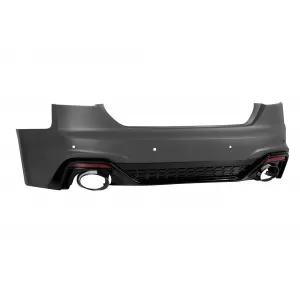 Rear RS5 bumper suitable for Audi A5 Sportback, Coupe, Cabrio 2020-2024 with black exhaust tips