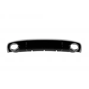 RS4-Stil Diffusor mit verchromten Auspuffendrohren geeignet für Audi A4 Limousine, Avant 2012-2015 Standard-Heckstoßstange, glänzend schwarz mit glänzender grauer Linie-image-6164376