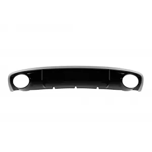 RS4-Stil Diffusor mit verchromten Auspuffendrohren geeignet für Audi A4 Limousine, Avant 2012-2015 Standard-Heckstoßstange, glänzend schwarz mit glänzender grauer Linie-image-6164377
