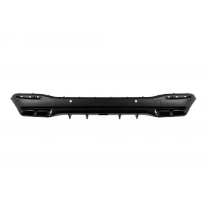 GLS63 Typ Diffusor mit schwarzen Endrohren für den hinteren A Design Stoßfänger geeignet für Mercedes GLS X167 nach 2020 -oo--oo-, mit schwarzem Lackzierleisten-image-6138610