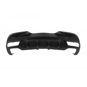 GLE63 Typ Diffusor mit verchromten Endrohren für den hinteren A Design Stoßfänger geeignet für Mercedes GLE Coupe C292 2016-2019 -oo--oo-, mit schwarzem Lackzierleisten-image-6138693