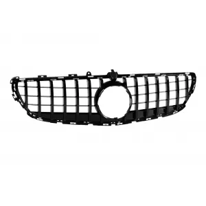 Gloss black GT-style grille suitable for Mercedes CLS C218 2015-2018 with camera hole