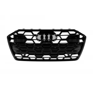 Gloss black grille set suitable for Audi A6 S Line front bumper 2019–2024