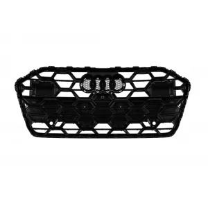 Gloss black grille set suitable for Audi A6 S Line front bumper 2019–2024