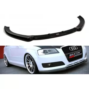 Maxton Design spoiler suitable for standard front bumper of Audi A3 8P 2008-2013, black lacquer