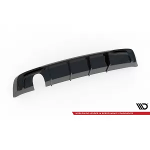 Maxton Design Diffusor geeignet für den Heckstoßfänger des Audi A3 Sportback 8V 2016-2020, mit einfacher Auspuffanlage, schwarz lackiert-image-6140115