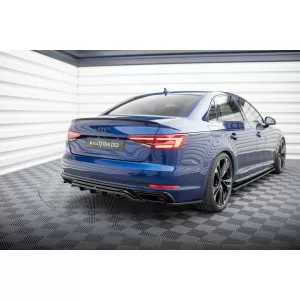 Maxton Design side extensions suitable for rear bumper of Audi A4 B9 after 2019, black lacquer