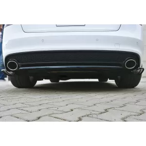 Maxton Design add-on for rear S-Line bumper diffuser suitable for Audi A5 8T coupe, Sportback 2011-2015, black lacquer