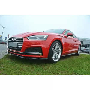 image-36-Maxton Design version 1 első spoiler Audi A5 F5 Coupe, Sportback 2016- utáni S5, S-Line lökhárítóhoz, fekete lakk