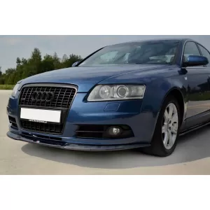 Maxton Design spoiler suitable for front S-Line bumper on Audi A6 C6 2004-2008, black lacquer