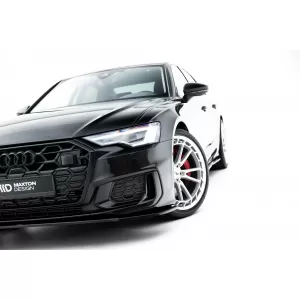Maxton Design version 1 első spoiler Audi A6 C8 sedan, Avant 2019-től, S6, S-Line lökháróhoz, fekete lakk-image-6140177