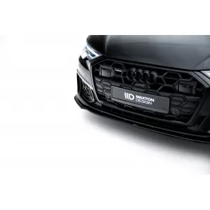 Maxton Design version 1 első spoiler Audi A6 C8 sedan, Avant 2019-től, S6, S-Line lökháróhoz, fekete lakk-image-6140180