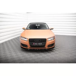 Maxton Design version 2 spoiler suitable for front bumper of Audi A7 C7 2010-2014, black lacquer