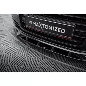 Maxton Design spoiler suitable for front bumper of Audi A8 D4 2013-2017, black lacquer