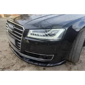 Maxton Design spoiler suitable for front bumper of Audi A8 D4 2013-2017, black lacquer