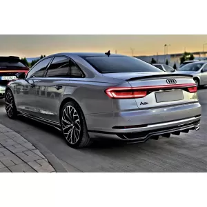 Maxton Design spoiler suitable for rear bumper of Audi A8 D5 2017-2021, black lacquer