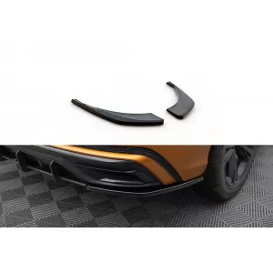 Maxton Design side extensions suitable for rear S-Line bumper of Audi Q8 after 2018, black lacquer