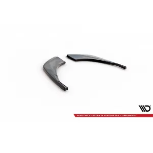 Maxton Design side extensions suitable for rear S-Line bumper of Audi Q8 after 2018, black lacquer