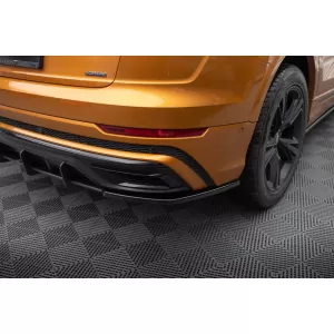 Maxton Design side extensions suitable for rear S-Line bumper of Audi Q8 after 2018, black lacquer