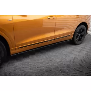 Maxton Design additives suitable for Audi Q8 S-Line side skirts after 2018, black lacquer