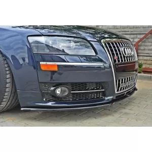 Maxton Design spoiler suitable for front S8 bumper on Audi A8 D3 2006-2010, black lacquer