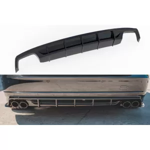 Maxton Design diffuser suitable for rear S8 bumper on Audi A8 D4 2015-2017, black lacquer