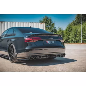 Maxton Design diffuser suitable for rear S8 bumper on Audi A8 D4 2015-2017, black lacquer