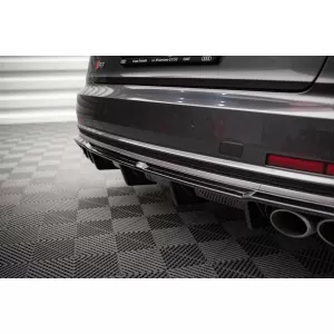 Maxton Design diffuser suitable for rear bumper of Audi S8 D5 2019-2021, black lacquer