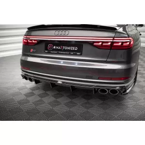 Maxton Design diffuser suitable for rear bumper of Audi S8 D5 2019-2021, black lacquer
