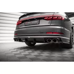 Maxton Design diffuser suitable for rear bumper of Audi S8 D5 2019-2021, black lacquer