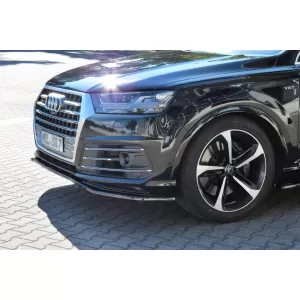 Maxton Design spoiler suitable for front SQ7, S-Line bumper of Audi Q7 2015-2019, black lacquer