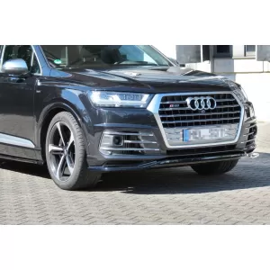 Maxton Design spoiler suitable for front SQ7, S-Line bumper of Audi Q7 2015-2019, black lacquer