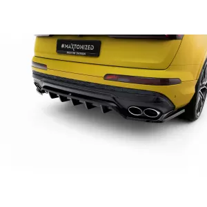 Maxton Design spoiler suitable for rear bumper of Audi SQ7 2019-2023, black lacquer