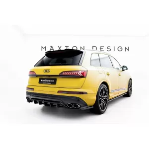 Maxton Design spoiler suitable for rear bumper of Audi SQ7 2019-2023, black lacquer