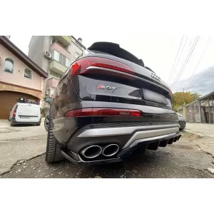 Maxton Design spoiler suitable for rear bumper of Audi SQ7 2019-2023, black lacquer