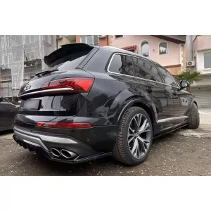 Maxton Design spoiler suitable for rear bumper of Audi SQ7 2019-2023, black lacquer