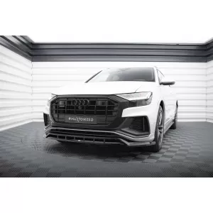 Maxton Design Version 2 Spoiler geeignet für Frontstoßstange von Audi SQ8, Q8 S-Line 2018-2023, schwarz lackiert-image-6140633